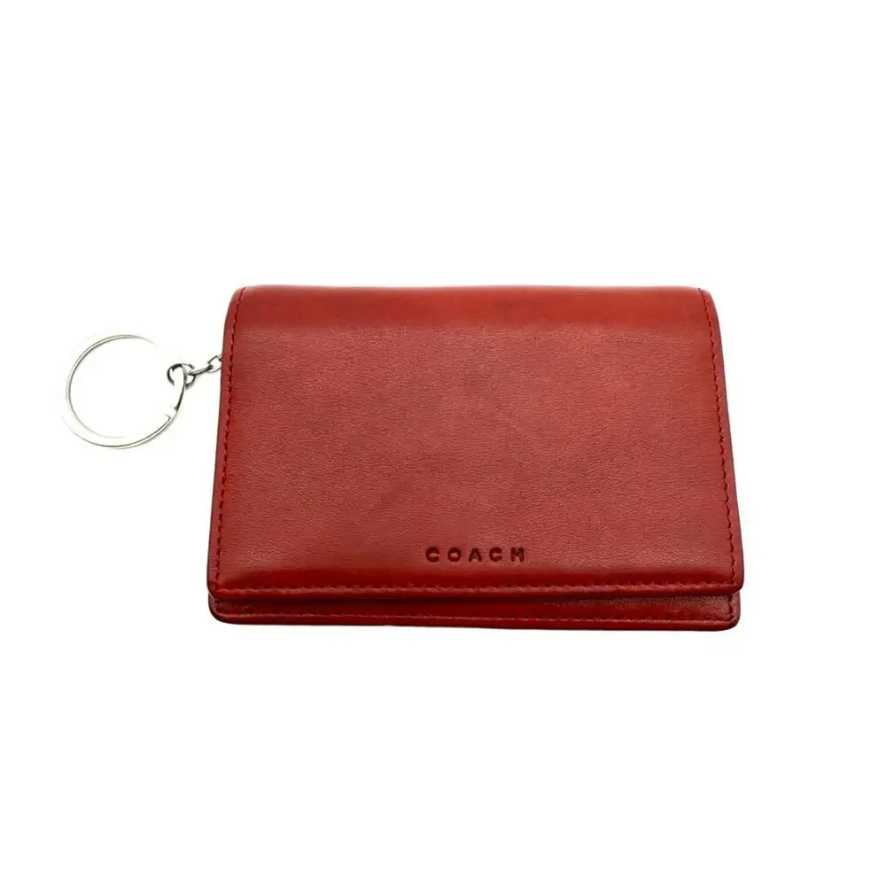 Vintage Coach Bedford Multi-Function Wallet Keychain Wallet Red Leather 6994